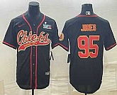 Men's Kansas City Chiefs #95 Chris Jones Black With Super Bowl LVII Patch Cool Base Stitched Baseball Jersey,baseball caps,new era cap wholesale,wholesale hats